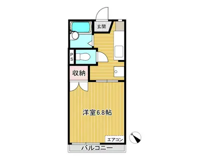 ツインパレス幕張A(1K/1階)の間取り写真