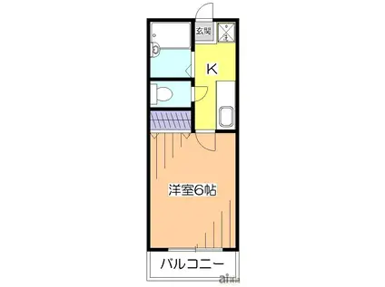 サンアベニュー花小金井(1K/2階)の間取り写真