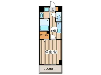 プレイズシード葵(1K/4階)の間取り写真