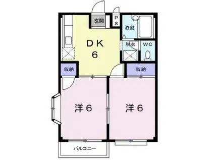 千田ハイツ(2DK/2階)の間取り写真