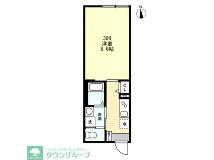 スキット本厚木(1K/3階)の間取り写真