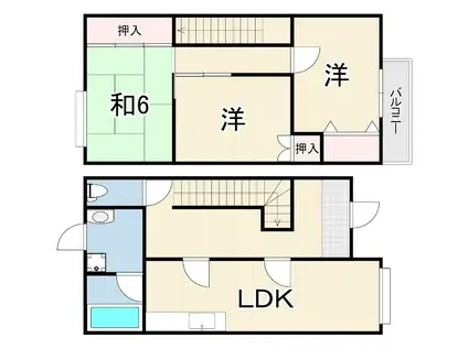 テラスハウス清水(3LDK/1階)の間取り写真
