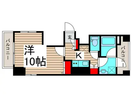 アメニティフラッツ(1K/7階)の間取り写真