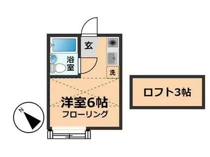 Mフラット永福町(ワンルーム/1階)の間取り写真
