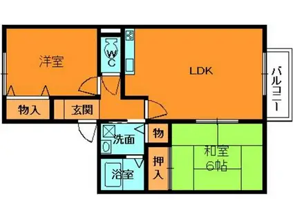 ハイツ水辺の里(2LDK/2階)の間取り写真