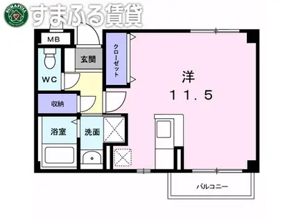 メゾン TII(ワンルーム/2階)の間取り写真
