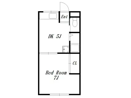 YSコートB棟(1DK/2階)の間取り写真