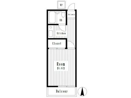 ハウスイーストサイド(1K/1階)の間取り写真