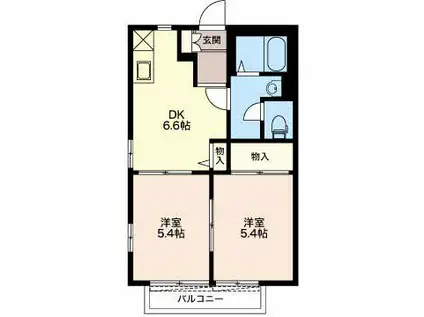 FELICE A(2DK/1階)の間取り写真