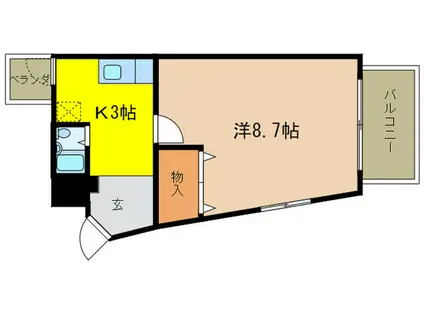 アンジェラス(1K/2階)の間取り写真