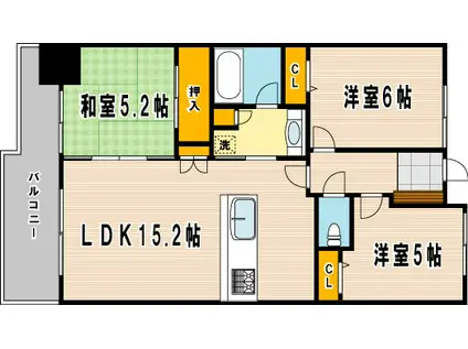 リヴィエールソフィア日明(3LDK/11階)の間取り写真