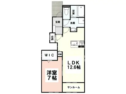 グレイス(1LDK/1階)の間取り写真