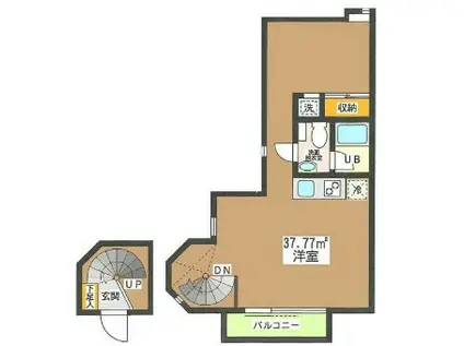 アクアコート(1LDK/2階)の間取り写真