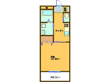 TURQUOISE(1K/3階)の間取り写真