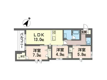 ベルタスIV(3LDK/2階)の間取り写真