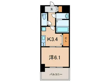 THEORY KOBE ANESIA(1K/4階)の間取り写真