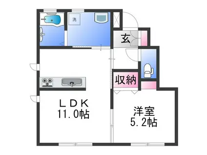 グランテラス(1LDK/1階)の間取り写真