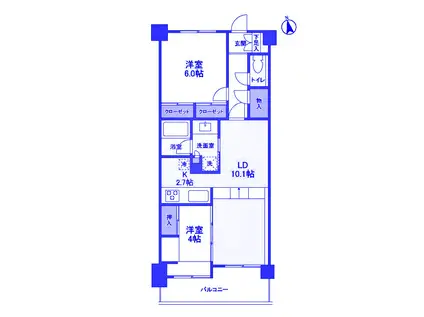 MCROSS(2LDK/2階)の間取り写真