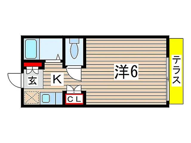 ベルサボワール(1K/1階)の間取り写真