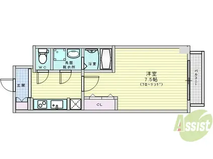 S-RESIDENCE江坂ALEGRIA(1K/10階)の間取り写真