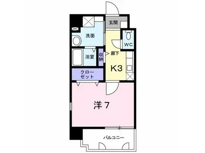 ブリランテピアッツァ(1K/1階)の間取り写真