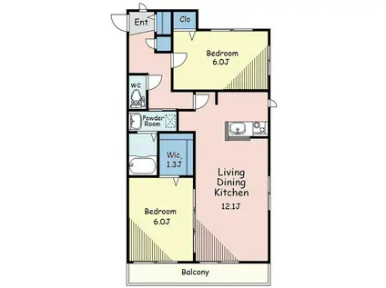 メゾンルヴェール(2LDK/1階)の間取り写真