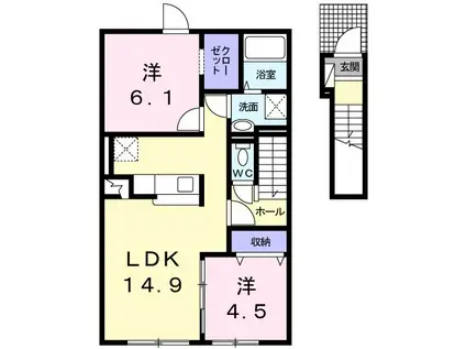 エシャロット(2LDK/2階)の間取り写真