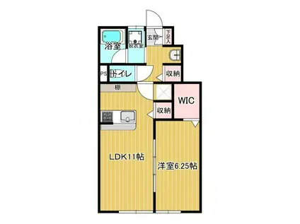 ヴァンクールIII(1LDK/1階)の間取り写真