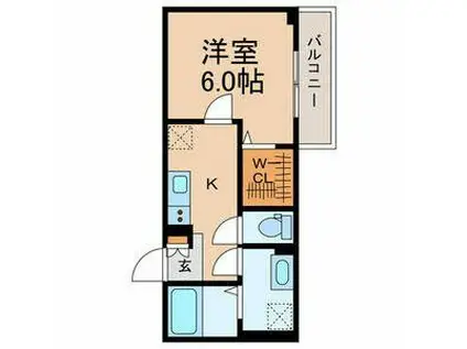 アーバンライフ津田沼(1K/2階)の間取り写真