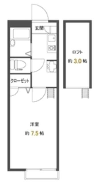 メインシティガーデン 北葛西(1K/2階)の間取り写真