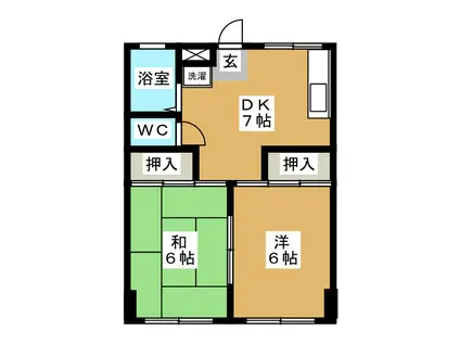 塚場ハイツNO2(2DK/1階)の間取り写真