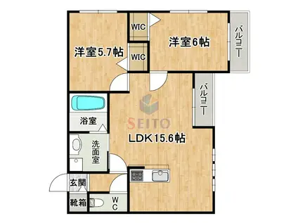 FIELD UP(2LDK/3階)の間取り写真