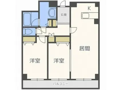 福住NBコート(2LDK/2階)の間取り写真