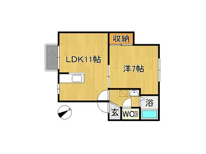 メゾン1121(1LDK/2階)の間取り写真