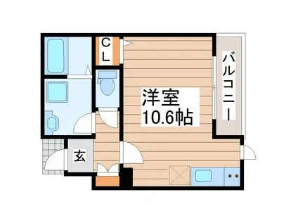 グランドコートMH(ワンルーム/1階)の間取り写真