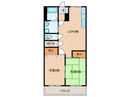 コーポ松本(2LDK/1階)の間取り写真