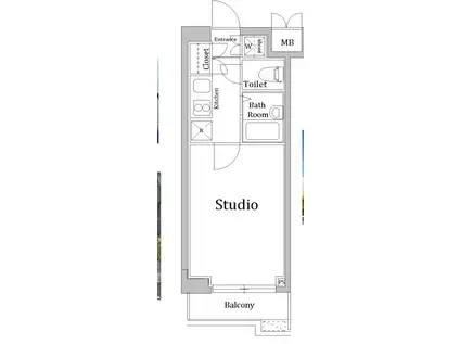 ルーブル恵比寿サウスガーデン(1K/4階)の間取り写真
