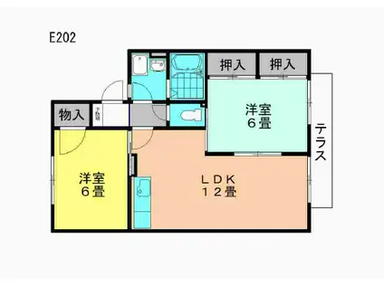 エイトファーム知立E棟(2LDK/2階)の間取り写真