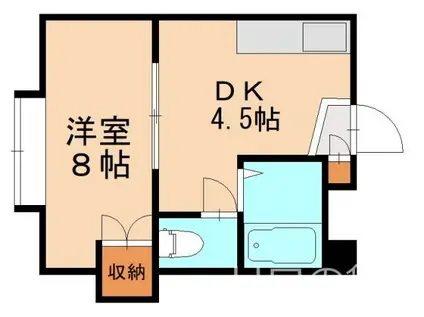 パンシオン・ソワニエB棟(1DK/2階)の間取り写真