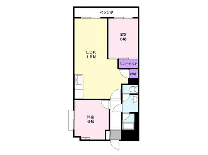 リヴェール ピア(2LDK/2階)の間取り写真