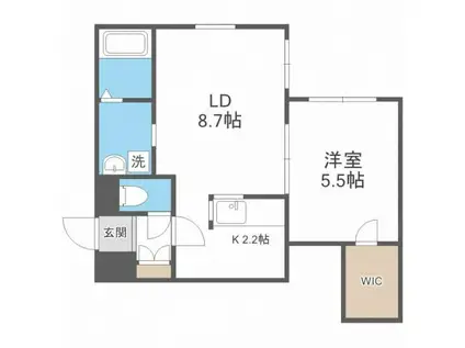 KOKOMO南8条(1LDK/4階)の間取り写真