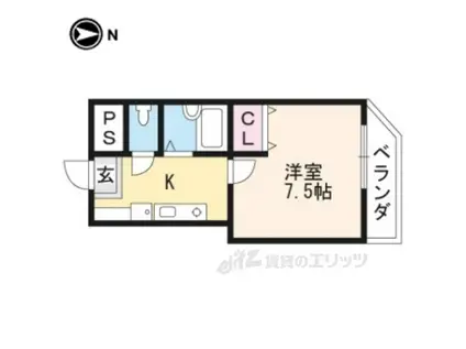 サンロイヤル藤ノ森(1K/2階)の間取り写真