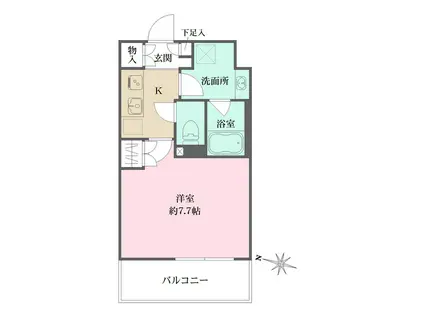 プライムアーバン菊川(1K/4階)の間取り写真