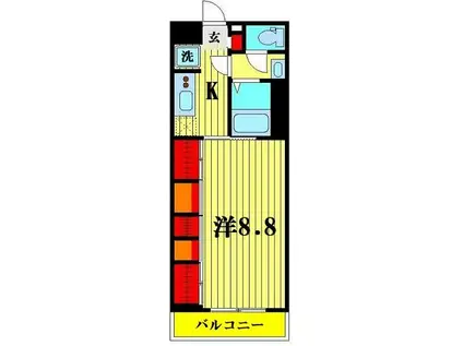 リブリ・LENIENT II(1K/1階)の間取り写真