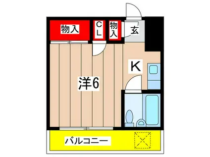 クレール日吉(1K/2階)の間取り写真