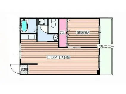 谷田十三マンション(2DK/3階)の間取り写真