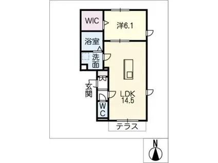 メイプルヴィラ(1LDK/1階)の間取り写真