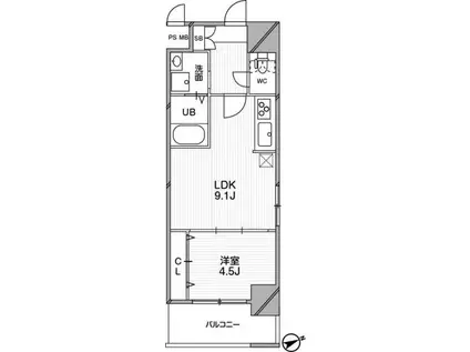 セノアタワー新大阪(1LDK/2階)の間取り写真