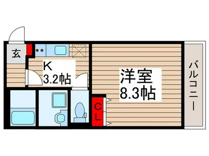 新座市新堀3丁目計画(1K/3階)の間取り写真