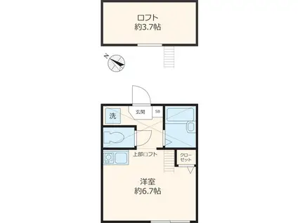 STAGE蓮沼町(ワンルーム/2階)の間取り写真